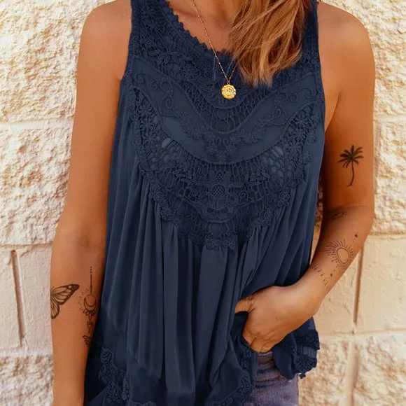 π₯Host Pickπ₯ New Navy Blue Sleeveless Top - Picture 1 of 3